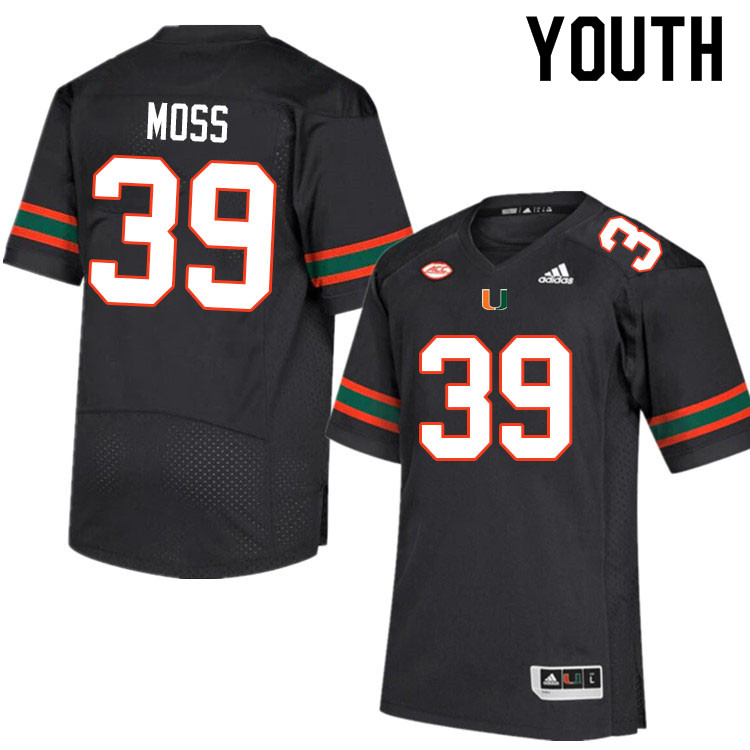Youth #39 Cyrus Moss Miami Hurricanes College Football Jerseys Sale-Black - Click Image to Close